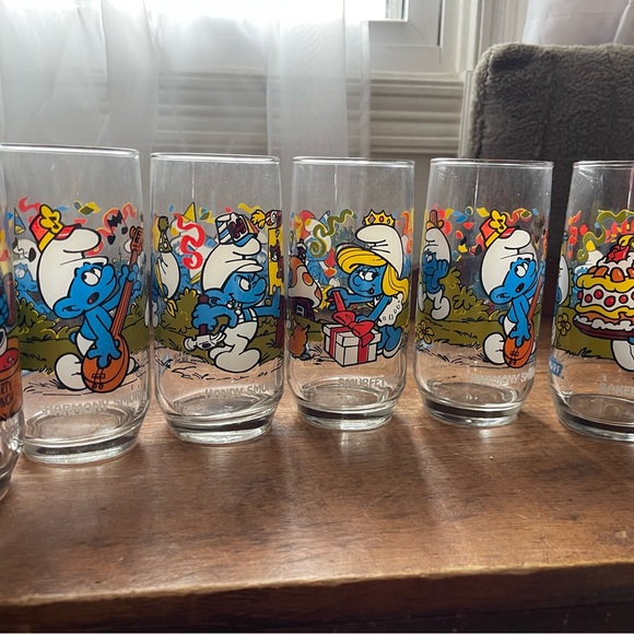 Vintage 1983 PEYO SMURF Party Punch Drinking  Glass Hardee’s - Picture 6 of 6